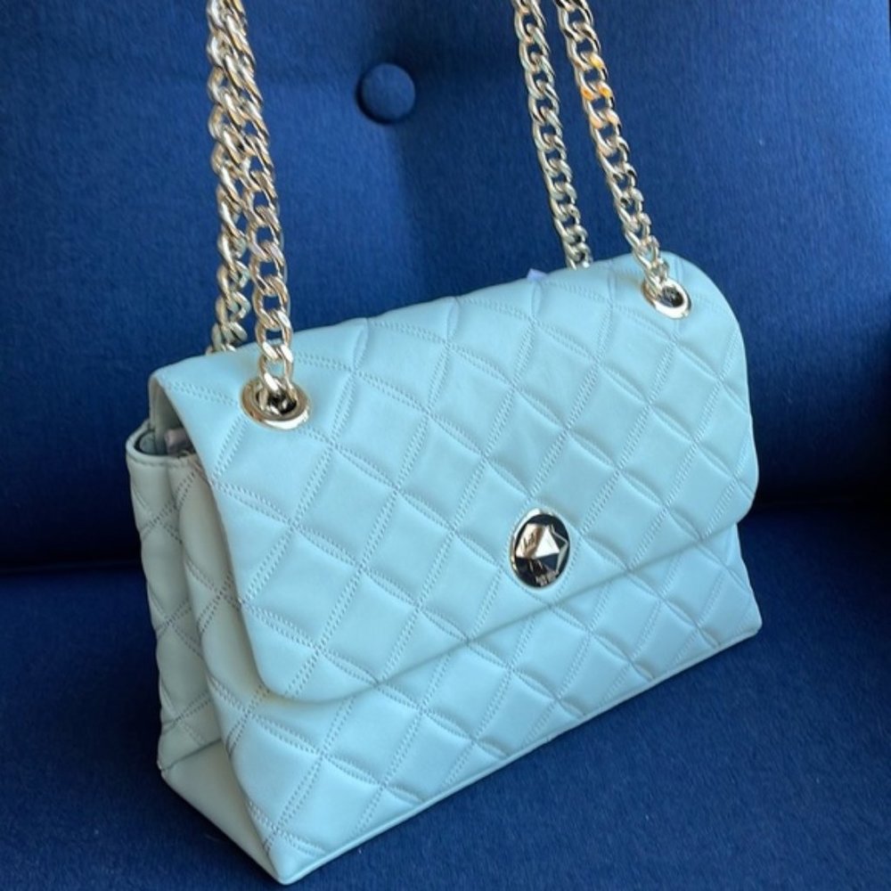 Kate Spade Natalia Medium Flap Shoulder Bag Crystal Blue